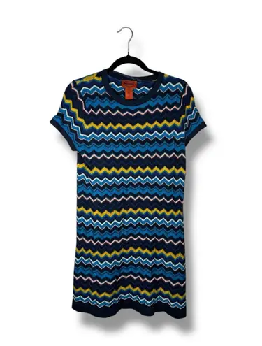 Missoni for Target Knit Dress Womens Medium Zigzag Pattern Short Sleeve