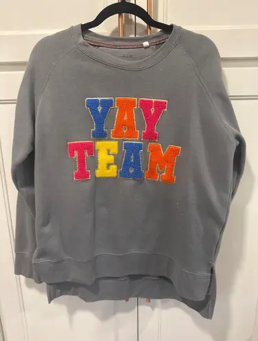 Texas True Threads Gray "Yay Team" Graphic Sweatshirt Pullover Size L read Size L