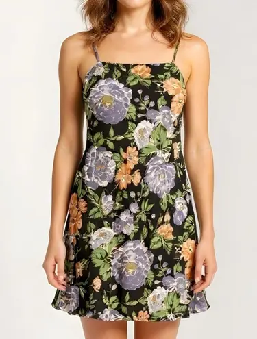 Farm Rio Capri Floral Sleeveless Mini Dress, Black, XS