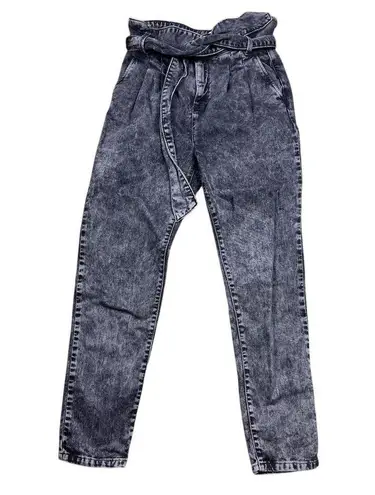 Sézane Women's Austin Paperbag Waist Jeans Size 2 Washed Black High Rise