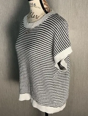 PRETTYGARDEN Black and White Knit Sweater Size XL