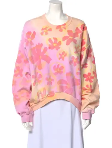 Collina Strada floral-print round hem crewneck sweatshirt size XS extra small