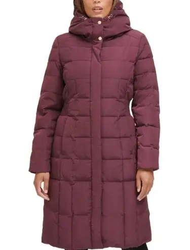 Cole Haan  Women's Box- Quilt Down Puffer Coat in Merlot Sz Large $275