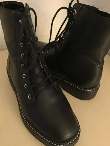 Schutz women black leather Combat boots US 5.5 Euro 35.5
