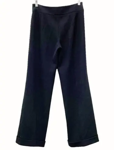 Armani Collezioni Black 100% Wool Cuffed Wide Leg Dress Trouser Women’s Size 6