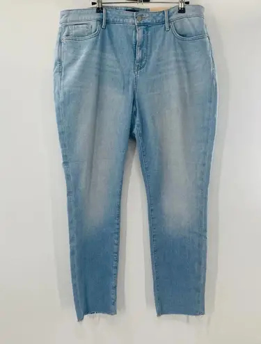 NYDJ Aline Dunes Light Blue Raw Hem Ankle Skinny Jeans Size 14 NWT Slimming