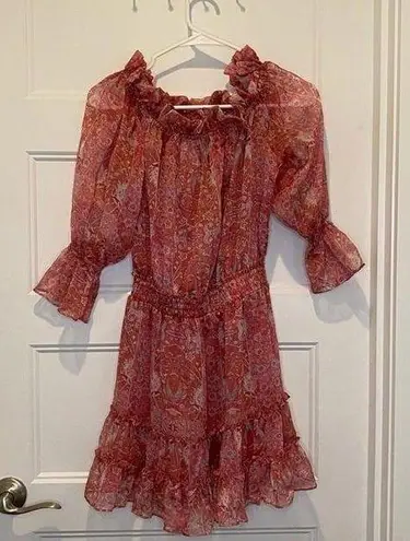 MISA Los Angeles ✨SALE Washed Rose Pink Danae Floral Blouson Mini Dress Sz XS