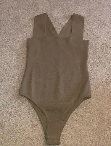 LF  Seek the Label Square Neck Bondage Bodysuit Olive / Army Green Sleeveless