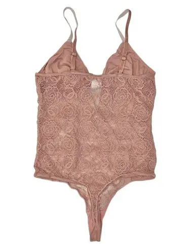 DYNAMIC Pink Lace Bodysuit Shear Cut Out Playsuit Boudoir Lingerie One Size Size undefined