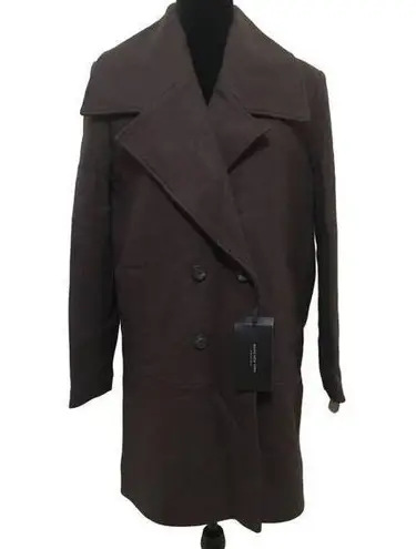 Andrew Marc Marc New York Mid-Length Brown Wool Coat. Size 6. NEW.