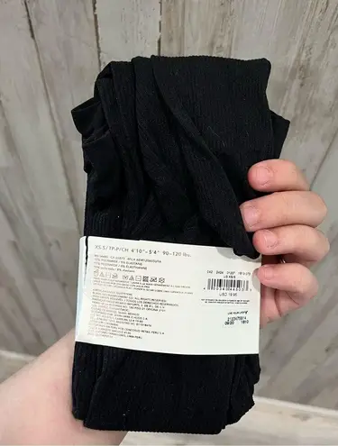 American Eagle NWT  Black Ribbed Footed Tights