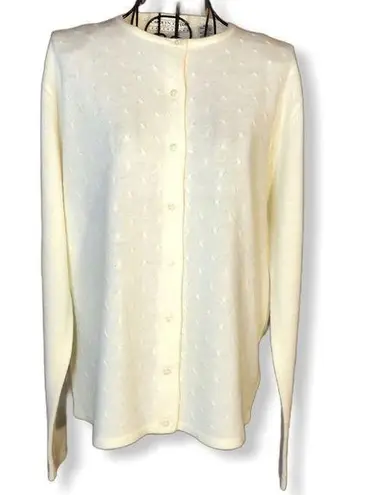 Carolyn Taylor Button Front Cardigan Sweater Cream Size Medium
