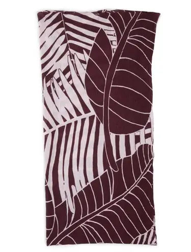 new Liebeskind Berlin π Woven Jungle Leaf Print Scarf π Wine π Made in India