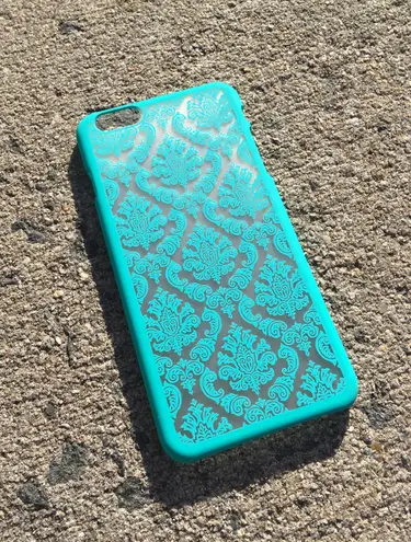 iPhone 6Plus/ 6s Plus Fashion Flower Lace Shockproof Hard Case Teal Multi