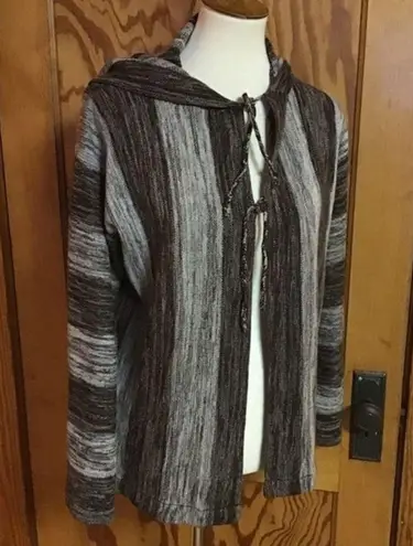 Vintage 70s space dyed bell sleeve hooded sweater Brown Size M