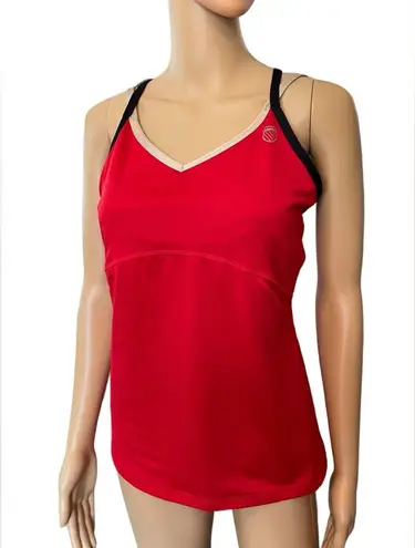K-Swiss Y2K Red Cream Black Athletic Athleisure Tennis Sweat Wicking Tank Top