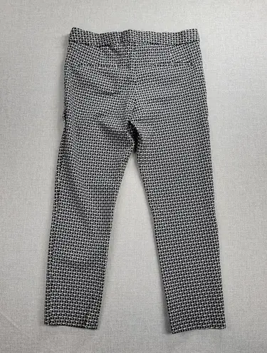 Amanda & Chelsea Womens Pant Sz 6 Black White Geometric Ponte Stretch Slim Ankle