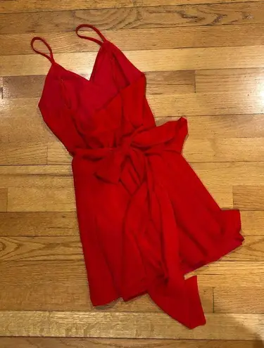 Free People New! LPA Red “Daydream” Wrap Tank Mini Dress XXS