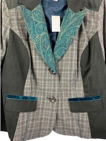 cj banks Women's Emerald Essence Plaid Blazer