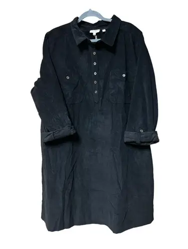 FatFace NWT UK Amelie Corded Black 3/4 Sleeved Knee Length Dress