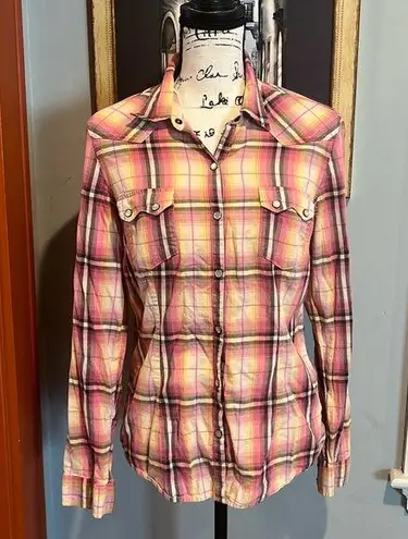 Natural Reflections Plaid Button-Up Shirt (M)