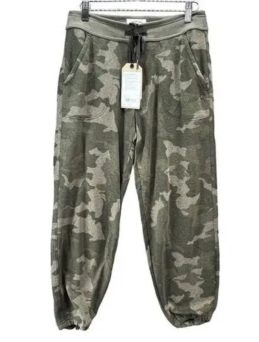 prAna  Joggers Womens S Green Camo Cozy Up Ankle Pant Sweatpant Crop Hemp Tencel