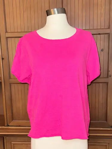 Maeve Anthropologie Short Sleeve Crewneck TShirt, Raw Hems, Sz M