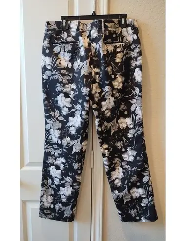 INC International Concepts slim fit Flower Pants black and white SZ 30W/33L