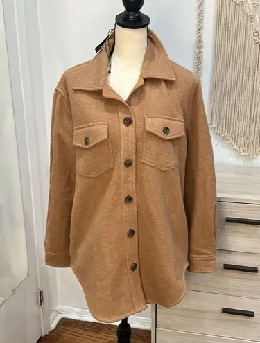 BLANK NYC NWT  womens Let's Get Lost Wool-Blend Shacket, Small, Brown - Image 3