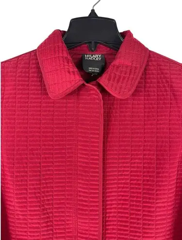 Hilary Radley Red Quilted Lightweight Lining Full Zip Jacket M