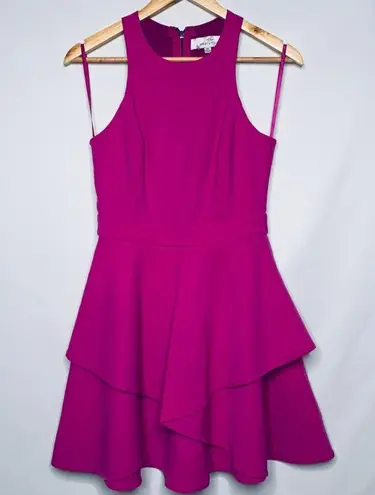 Adelyn Rae Gabardine Ruffle Fit and Flare Dress