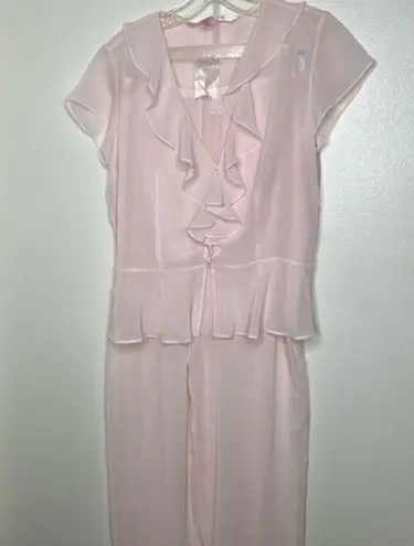 Victoria's Secret Vintage Victoria’s Secret Pink Sheer Lace Pajama Set med Y2k 2000s fairy-core