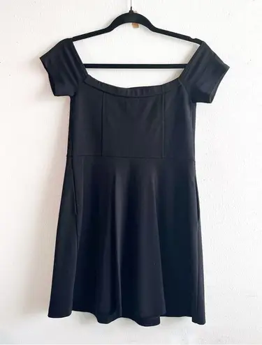 Free People  Dress Black Mambo Off Shoulder Mini Dress in Black Sz S EUC