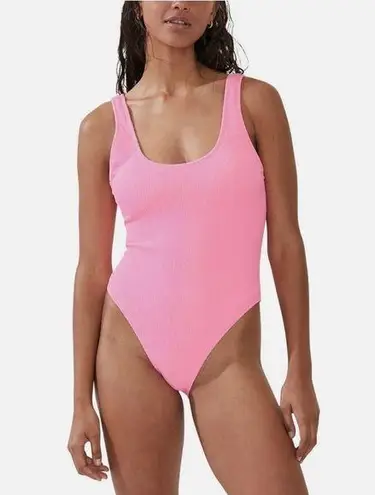 Cotton On Low Back Scoop Neck Pink One Piece Swimsuit Size M Size M