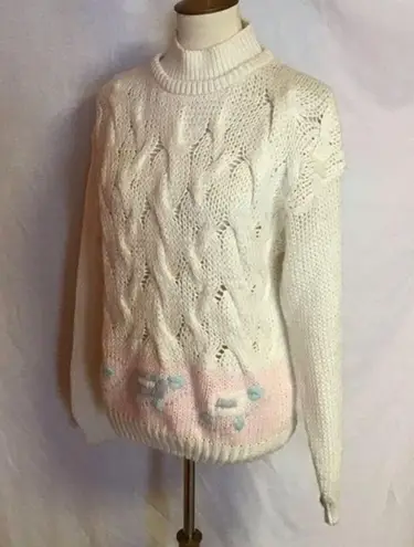 Vintage 80s pastel flowers girly sweater Size M