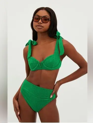 Beach Riot highway High Waist French Terry Bikini Bottom, Green, Large, $88