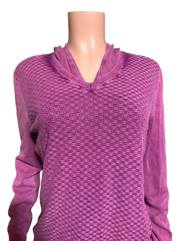 Pulp long sleeve v neck boysenberry pullover with hooded sweater L Purple Size L