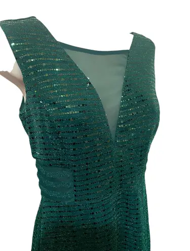 Enfocus Studio brand Luxurious Emerald Green Sparkling Sequin midi-dress woman 4
