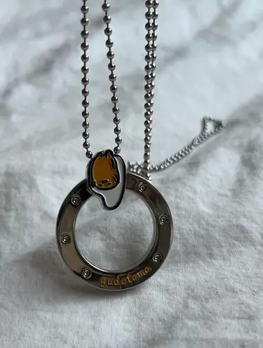 Sanrio Gudetama silver pendant ring necklace