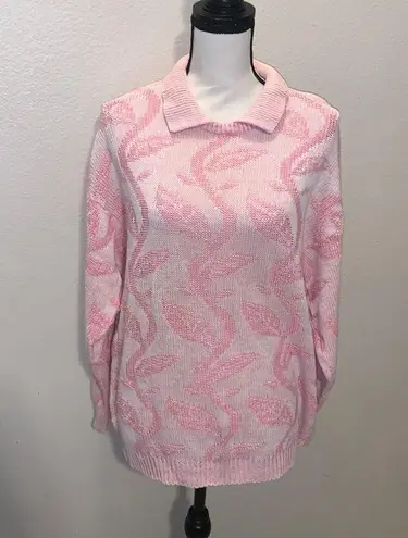 Eminent Vintage pink retro collared knit sweater