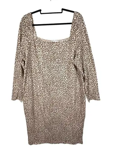ASOS Curve Animal Print Long Dress Long Sleeves Women’s Plus Size 24 Brown