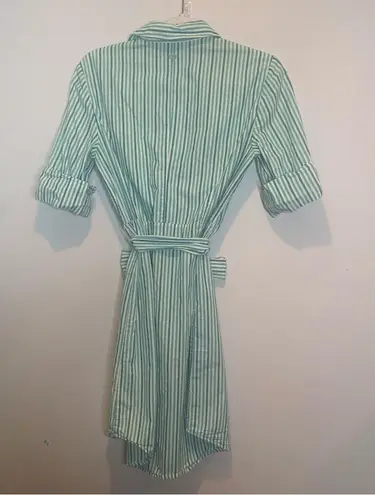 Tyler Boe Striped Tie Waist Shirt Dress Blue White Size 8