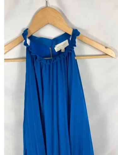 MELLODAY NWT Plated High Neck Sleeveless Dress Blue Size Large