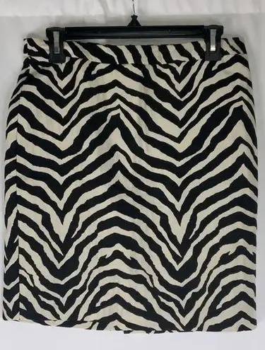 Trina Turk  Black & Off White Zebra Mini Cocktail Career Casual Skirt 2