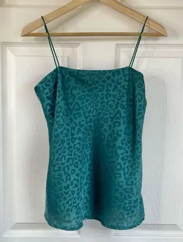 In the Beginning Leopard Print Camisole Tank Top (Green) - Small