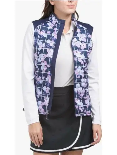 Peter Millar Golf Hybrid Puffer Jacket Women’s Small Full Zip Picnic Floral New