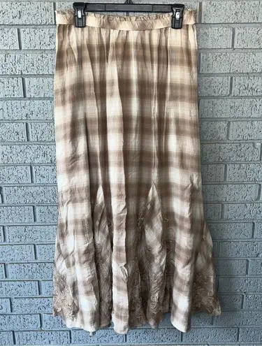 Johnny Was Tulla plaid maxi skirt Medium Prairie