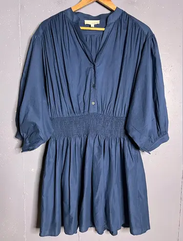 Pinch Work For You Navy Blue Smocked Waist Dress. In size Large