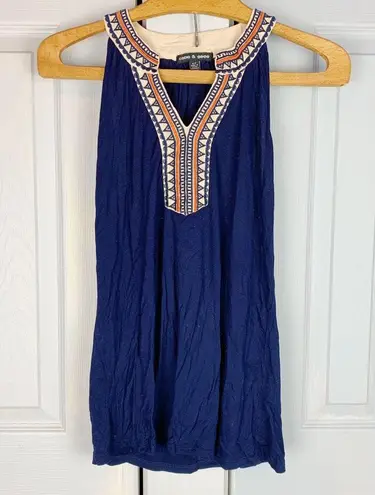 Blue Patterned Tank Top