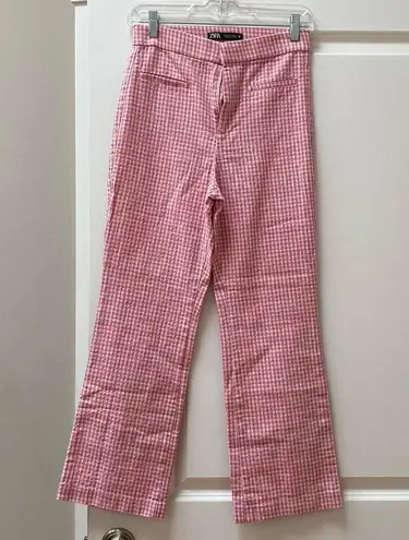 ZARA pink Gingham Trousers